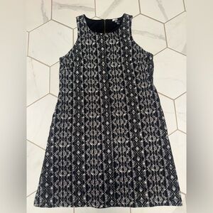 Kut From The Kloth Karleen Dress Sleeveless Black White Shift Pockets Sz 6